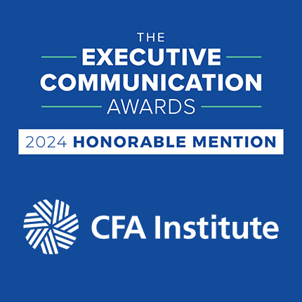 The Executive Communications Awards 2024 honorable mention logo for CFA Institute