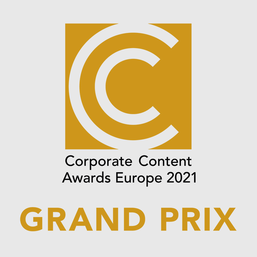 Grand Prix logo from corporate content awards Europe 2021