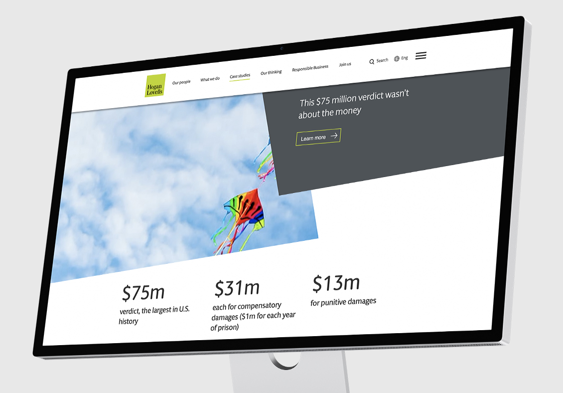  Hogan Lovells website on a desktop